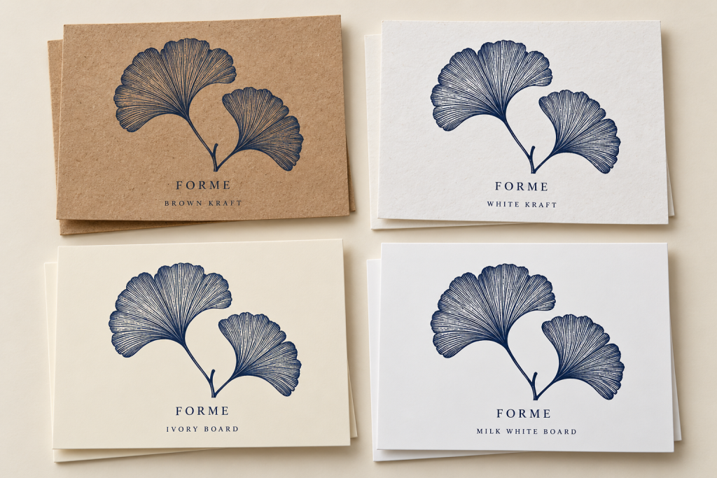 four botanical prints on natural substrates