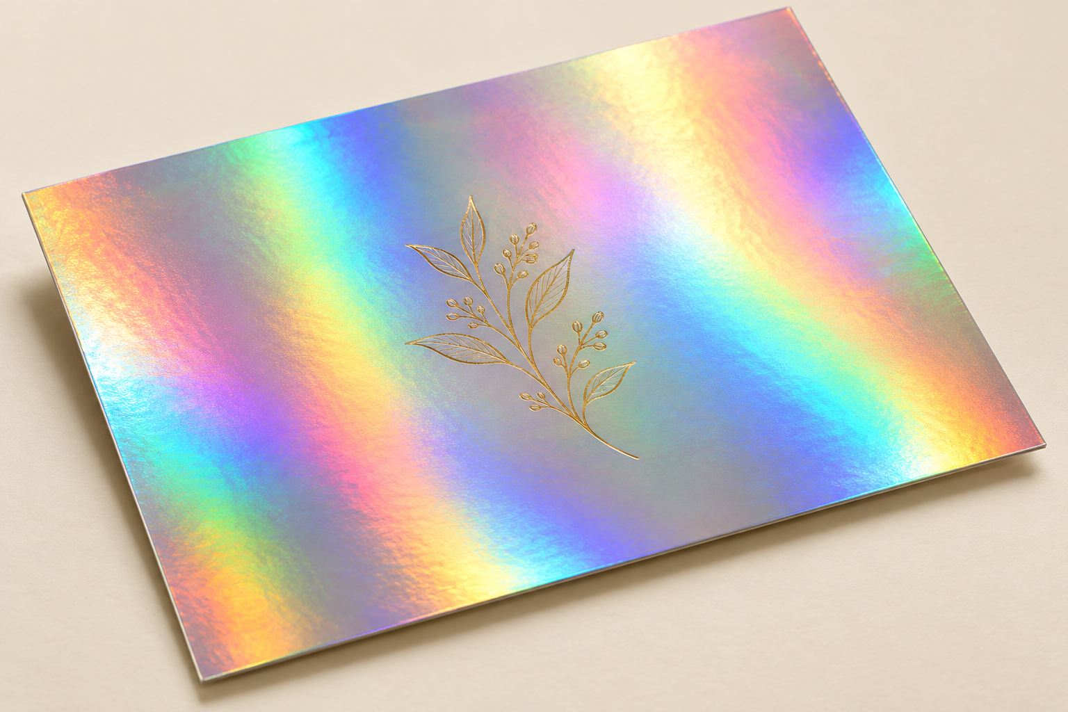 Holographic Lamination on a rainbow botanical sample board