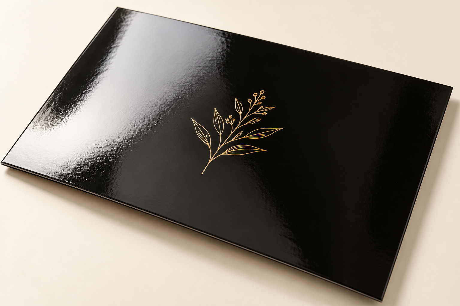 Gloss Lamination on a black botanical sample board