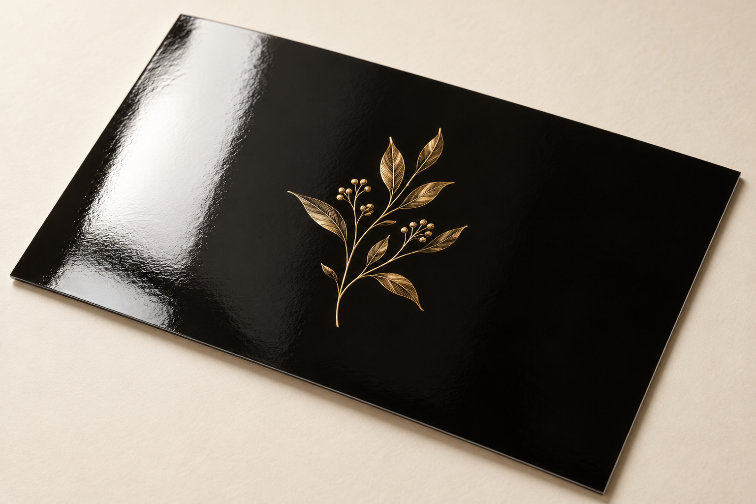 Gloss UV Coating botanical surface sample